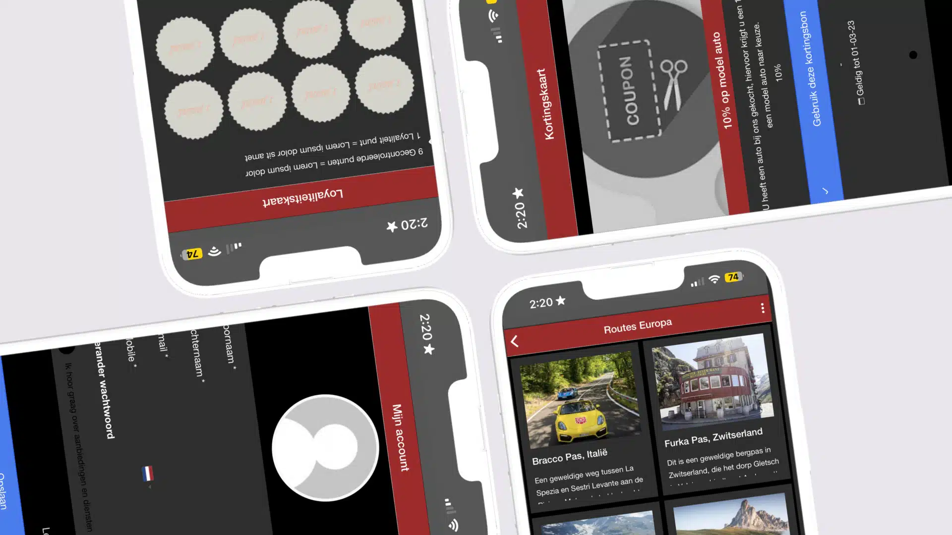Supercar app maken 4 telefoons