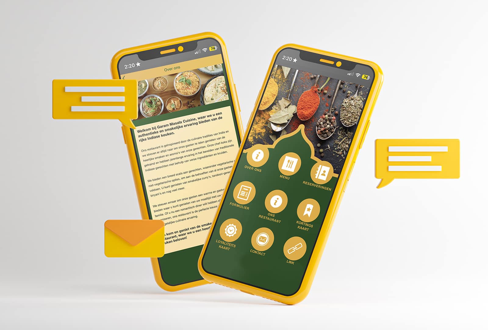 indian food App maken voorbeeld van AppMaken.online
